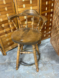 Single Wooden 24"H Swivel Bar Stool