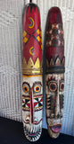 Pair of Colorful Carved African Tribal Wooden Masks