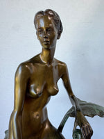Signed & Numbered Charles Cropper Parks Bronze & Marble Eve Sculpture