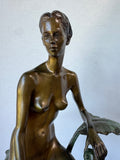 Signed & Numbered Charles Cropper Parks Bronze & Marble Eve Sculpture