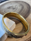 12K Gold Fill Etched Floral Cuff Bracelet