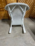 White Wicker Rocking Chair with Cushion