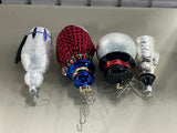 Snowman Glass Ornament Lot, 4 pc