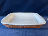 White Baking Dish With Basket