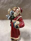 Hand Painted Santa With Angel And Gift Bag