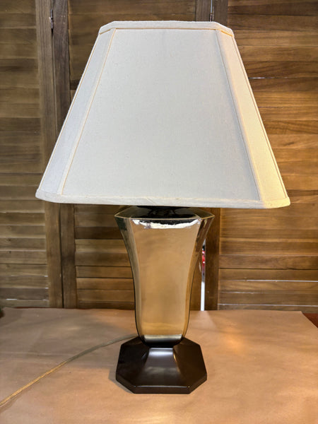 Bronze Tone and Shiny Silver Tone Lamp