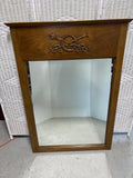 Large Wooden Mirror with Crest