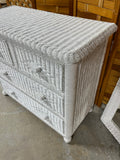 White Wicker Dresser with Mirror