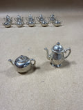 Set Of 12 Heavy Weight Mini Teapot Name Card Holders