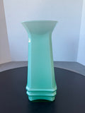 Translucent Aqua Art Deco Style Glass Vase