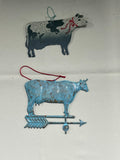 Metal Cow Ornaments, 2 pc