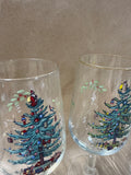 Christmas Tree Wine Glasses In Box (B)
