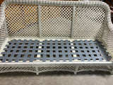 White Wicker Sofa with Cushions