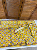 Yellow Floral Williams Sonoma Placemats And Oven Mitts - 6 Pieces
