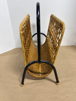 Metal/Rattan Magazine Rack