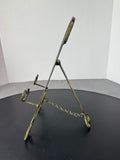 Distressed Green Wrought Iron Scroll Table Top Display Easel