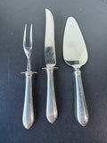 3-Piece Unbranded Stainless Serving Flatware with Sterling Silver Handles