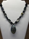 Abalone & Black Beaded Necklace