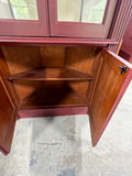 Red Painted Corner Cabinet***HEAVY ITEM***
