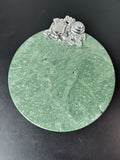 Small Arthur Court Style Green Marble Cheese Board with Fruit Motif