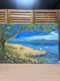 Original Painting “Exotic Seascape”  by Local Artist, Ginger Olensen; Signed