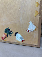 Large Lazy Susan With Hand Painted Chickens/Roosters; Signed
