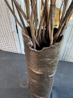 Michael Aram Oxidized Copper Bronze Tree Branch Vase with Paper & Wood Florals