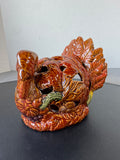 Glazed Ceramic Turkey Candle Holder & Luminary