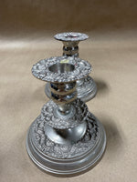 Pair Of Ornate Silver Plate Candle Holders