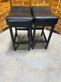 Pair of 24" Counter Height Black Stools