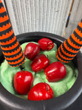 Witches Brew: Large Cauldron with Faux Apples & Witch Feet