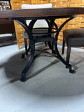 Round Hammered Copper Top Dining Table with (4) Chairs ***HEAVY ITEM***READ DETAILS ON PICK UP POLICY***