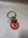 Brass Jingle Bell Hanger With Red Leather
