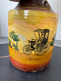 Hand Painted Vintage Stoneware Jug 3-Way Lamp (WORKS)