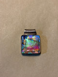 Sterling Pendant with Iridescent Dichroic Glass