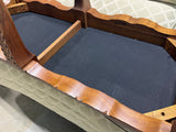 Paisley Upholstered Bench with Carved Legs