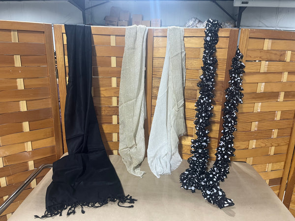 Black/Gold Scarf Lot, 3 pc