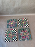 Mackenzie Childs Evergreen Coasters - Set Of 4 (A)