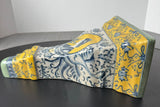 Italian Style Crackled Heavyweight Vintage Ceramic Wall Shelf