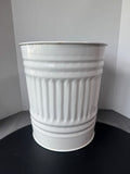 Retro White Painted Metal Trashcan