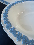 (C) Pair of Wedgwood Lavender on Cream Shell Edge Oval Vegetable Bowls