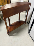 ***AS IS***International Caravan Inc. Carved Wood Half Moon Table with Drawer***READ DESCRIPTION***