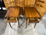 Henkel Harris Solid Cherry Pair of Pembroke End Tables with Single Drawer