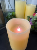 Trio of Distressed Bronzed Metal Lanterns with 3 Flameless Candles (WORKS)