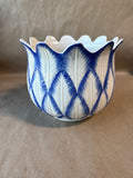 Andrea By Sadek Williamsburg Blue And White Tulip Shaped Planter