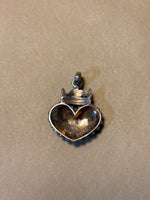 Sterling Heart & Crown Pendant