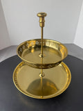 IKEA Garnera Brass Tone Filigree 2-Tier Metal Serving Stand