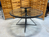 Wagon Wheel Table with Lazy Susan***HEAVY ITEM***