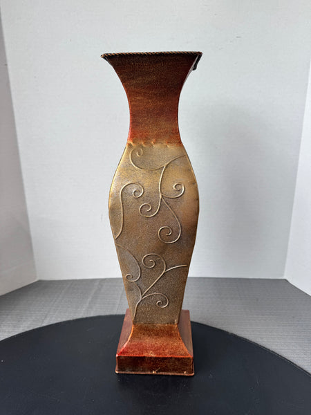 Metallic Textured Metal Vase