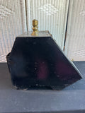 Antique Black Metal & Brass Coal Box with Shovel